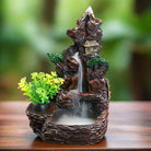 Handmade resin backflow incense burner with flowing smoke waterfall effect, perfect for meditation, relaxation, yoga, and home décor.