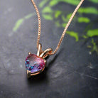Elegant tourmaline heart necklace for women