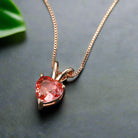 Elegant tourmaline heart necklace for women