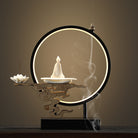 Chinese-style backflow incense burner with waterfall smoke effect for home and meditation