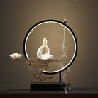 Chinese-style backflow incense burner with waterfall smoke effect for home and meditation