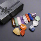 Natural Amethyst, Aventurine, Tiger Eye, and Pink Crystal polished stones for healing and spiritual energy