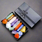 Natural Amethyst, Aventurine, Tiger Eye, and Pink Crystal polished stones for healing and spiritual energy