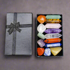 Natural Amethyst, Aventurine, Tiger Eye, and Pink Crystal polished stones for healing and spiritual energy