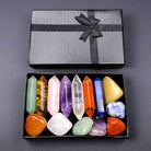 Natural Amethyst, Aventurine, Tiger Eye, and Pink Crystal polished stones for healing and spiritual energy