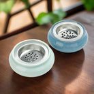 Antique Chinese ceramic incense burner with alloy wire lid for sandalwood