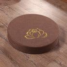 Embroidered linen lotus floor meditation cushion in assorted colors