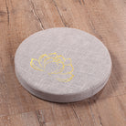 Embroidered linen lotus floor meditation cushion in assorted colors