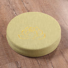 Embroidered linen lotus floor meditation cushion in assorted colors