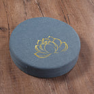 Embroidered linen lotus floor meditation cushion in assorted colors