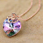 Colorful 925 silver heart pendant necklace for women