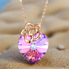 Colorful 925 silver heart pendant necklace for women