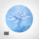 Round meditation mat with floral pattern made of suede and natural rubber