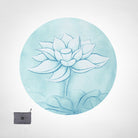 Round meditation mat with floral pattern made of suede and natural rubber