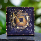 Crystal Ball Pyramid resin sphere with crushed stones for energy healing and spiritual décor