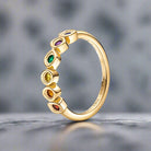Gold copper ring with multicolored infinity stones inspired by cosmic power