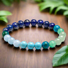 Natural Lapis Lazuli 108 bead necklace and bracelet jewelry set