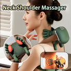 Wireless 4D neck and shoulder massager with soothing heat for relaxation and pain relief.