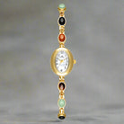 Natural Jade Fu Lu Shou Bracelet Watch for Good Fortune and Elegance