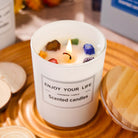 Handmade crystal aromatherapy candle with rough stone decoration