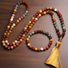 Natural Lapis Lazuli 8MM 108 Bead Jewelry Set