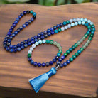 Natural Lapis Lazuli 108 bead necklace and bracelet jewelry set