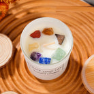 Handmade crystal aromatherapy candle with rough stone decoration