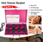 16Pcs Basalt Hot Massage Stone Kit with Heater – Spa at Home