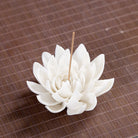 White Porcelain lotus incense burner - The Light of Inspiration