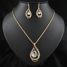 Double Drop Crystal Set Necklace Earrings - The Light of Inspiration
