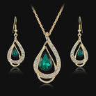 Double Drop Crystal Set Necklace Earrings - The Light of Inspiration