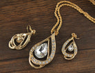 Double Drop Crystal Set Necklace Earrings - The Light of Inspiration