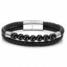 Punk Style Leather Natural Stone Bracelet - The Light of Inspiration
