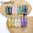 Unisex natural crystal pendant perfume bottle with geometric design, perfect for carrying essential oils or fragrances for peace and mindfulness.
