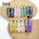 Unisex natural crystal pendant perfume bottle with geometric design, perfect for carrying essential oils or fragrances for peace and mindfulness.