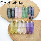 Unisex natural crystal pendant perfume bottle with geometric design, perfect for carrying essential oils or fragrances for peace and mindfulness.