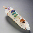 "Crystal chakra pendant symbolizing alignment and strength."