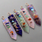"Crystal chakra pendant symbolizing alignment and strength."