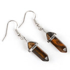 Classic Earrings, Natural Crystal Semi-Precious Stones Pendant Earrings, Six Prism Bullet Earrings - The Light of Inspiration