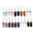 Classic Earrings, Natural Crystal Semi-Precious Stones Pendant Earrings, Six Prism Bullet Earrings - The Light of Inspiration