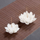 White Porcelain lotus incense burner - The Light of Inspiration