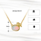 Sterling Silver Necklace Natural Opal Stones 14K Gold - The Light of Inspiration