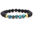 Natural stone black lava volcanic stone malachite bracelet - The Light of Inspiration