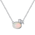 Sterling Silver Necklace Natural Opal Stones 14K Gold - The Light of Inspiration