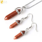 Classic Earrings, Natural Crystal Semi-Precious Stones Pendant Earrings, Six Prism Bullet Earrings - The Light of Inspiration