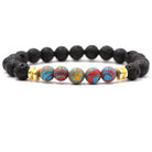 Natural stone black lava volcanic stone malachite bracelet - The Light of Inspiration