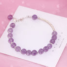 Natural Lavender Amethyst Single Circle Round Bead Bracelet - The Light of Inspiration