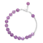 Natural Lavender Amethyst Single Circle Round Bead Bracelet - The Light of Inspiration