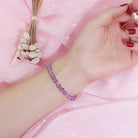 Natural Lavender Amethyst Single Circle Round Bead Bracelet - The Light of Inspiration