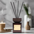 Wooden lid rattan reed diffuser with gift box and essential oil bottle